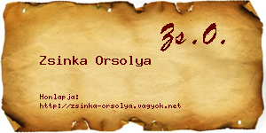 Zsinka Orsolya névjegykártya